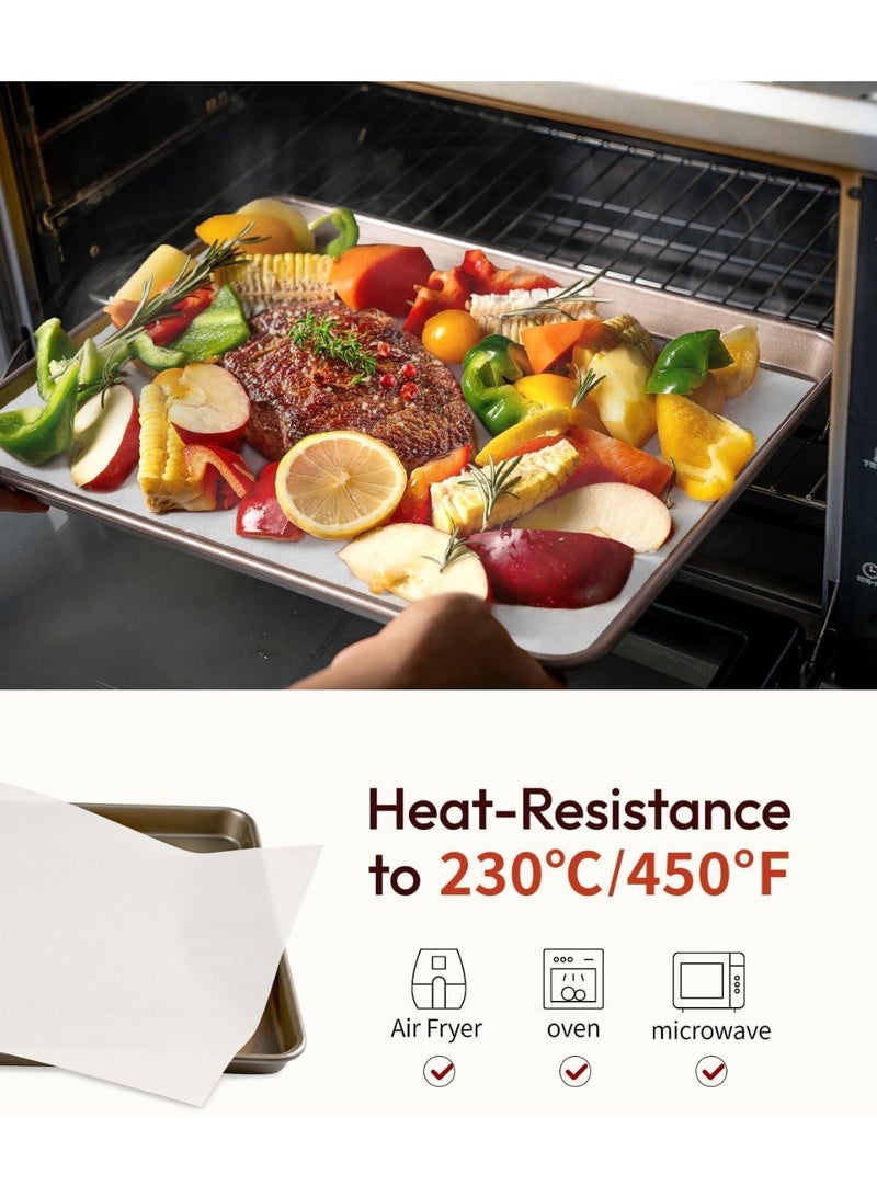 2Pack Parchment paper Baking paper (20m*30cm each) for bread pastries cupcake - Non-Stick, Chlorine Free, Water&Oil proof, Silicone Coated, air fryer paper special oil blotting roll paper, Oven Food Tray, Baking Pan - Image 3